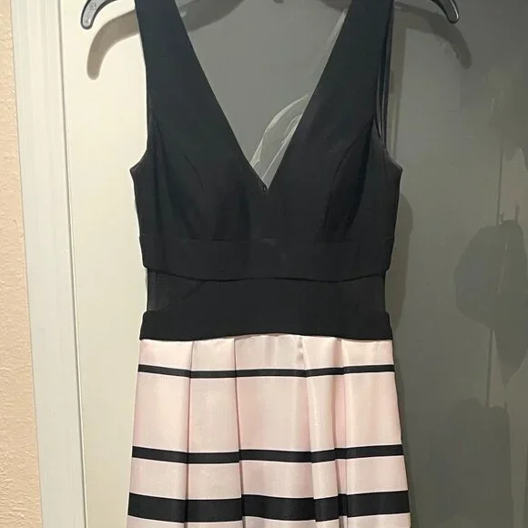 Aqua | Dresses | Black And Pale Pink Formal Dress Aqua Brand Size 2 |  Poshmark